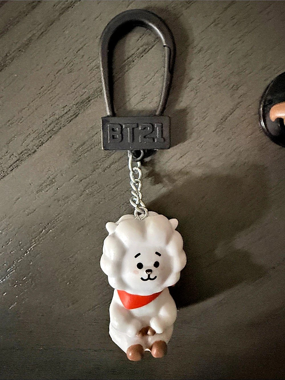 BT21 White & Red Keychain Like New